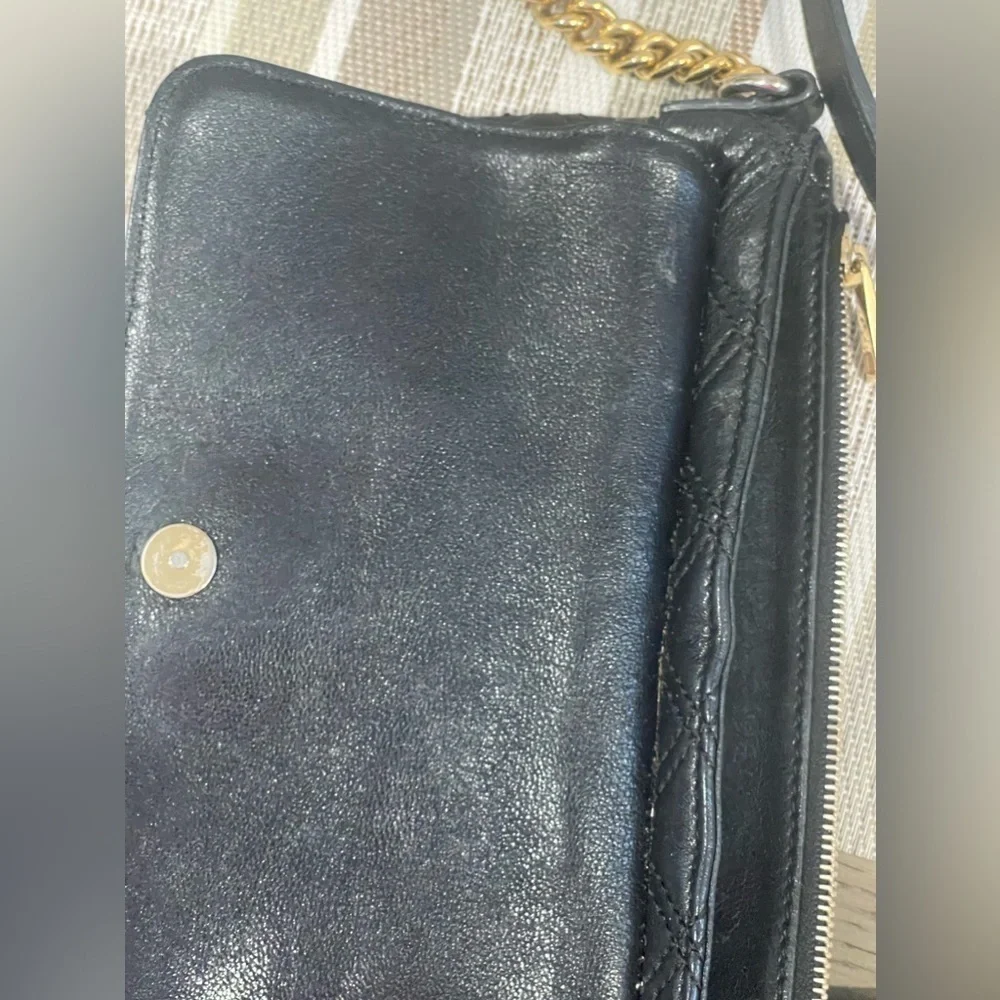 MARC BY MARC JACOBS Black Quilted Leather Flap Crossbody Bag